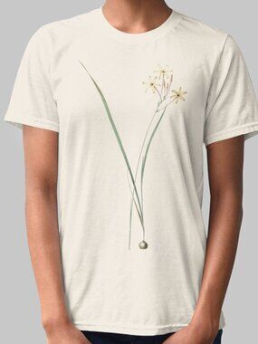 Long-Flowered Ixia Vintage Floral Print Short Sleeve Graphic Tee T-shirt S-XXL